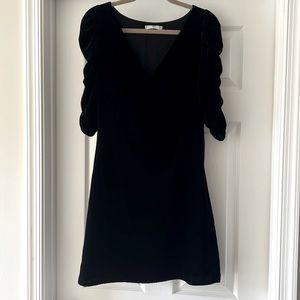 Mango Velvet Black Dress